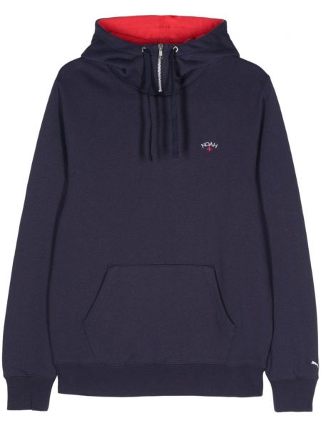 Pamučna dugi sweatshirt s vezom Noah Ny plava