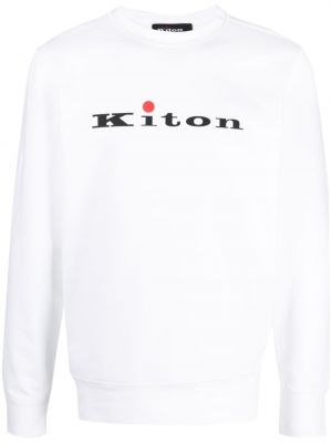 Bluza bawełniana z nadrukiem Kiton biała
