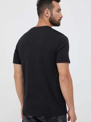 Bavlněné tričko s aplikacemi Adidas černé