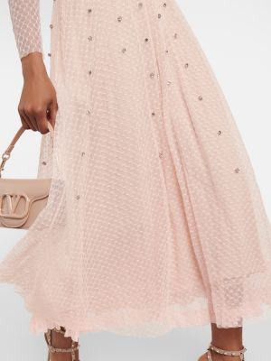 Μίντι φόρεμα από τούλι Redvalentino ροζ