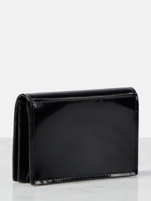 Bőr bőr pénztárca Saint Laurent fekete
