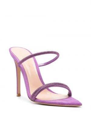 Semišové sandály Gianvito Rossi fialové