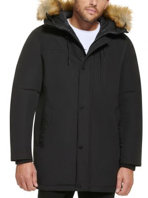 Длинная куртка с капюшоном Calvin Klein черная