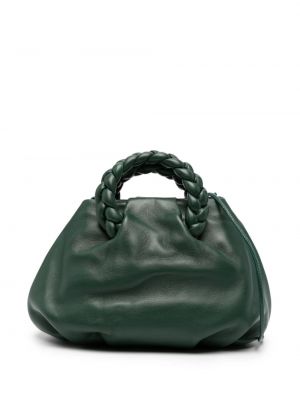 Кожени шопинг чанта Hereu зелено