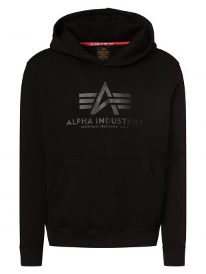 Sweter z kapturem Alpha Industries czarny