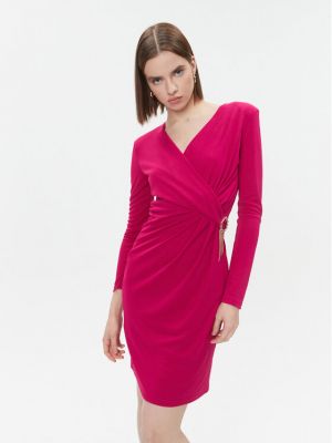 Коктейлна рокля slim Fracomina розово