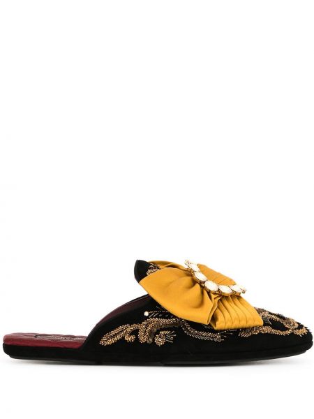 Domáce papuče s mašľou Dolce & Gabbana čierna