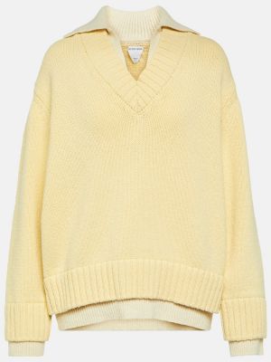 Sweter wełniany Bottega Veneta żółty