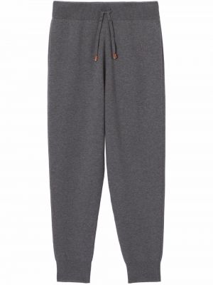 Pantalones de chándal con bordado Burberry gris