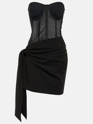 Mini vestido asimétrico Dolce&gabbana negro