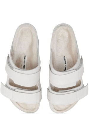 Sandale din piele de căprioară Birkenstock Tekla alb