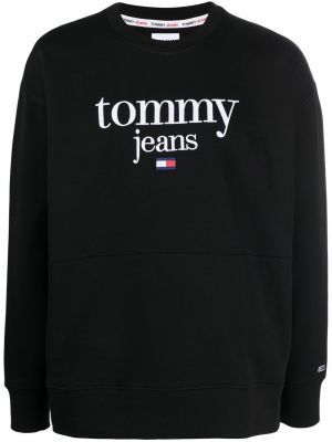 Maglione ricamata con scollo tondo Tommy Jeans nero