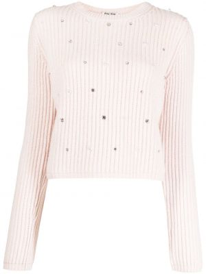Sweter z kaszmiru Miu Miu Pre-owned różowy