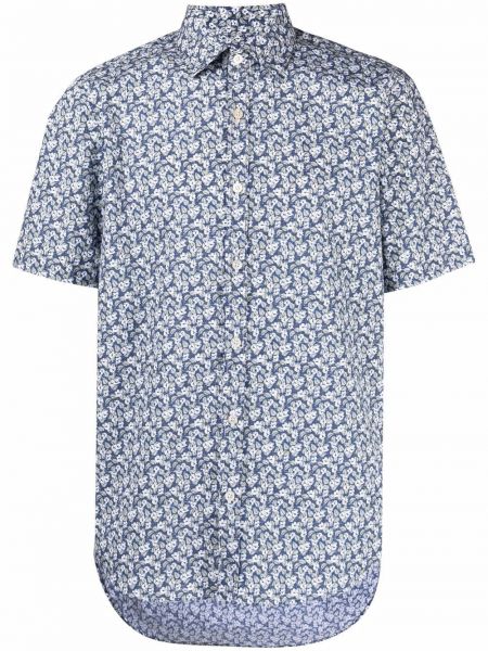 Camisa de flores con estampado Canali azul
