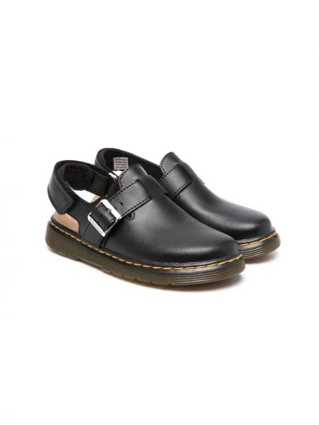 Sandaletter i läder med slip-on för tjejer Dr. Martens Kids svart