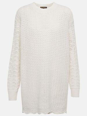 Svileni džemper od kašmira oversized Loro Piana bijela