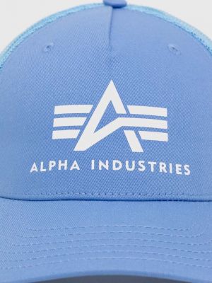 Czapka z daszkiem z nadrukiem Alpha Industries niebieska