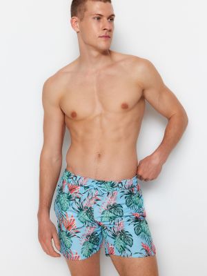 Pantaloni scurți cu imagine cu imprimeu tropical Trendyol