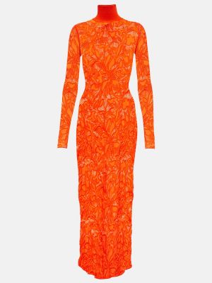 Čipkované midi šaty Alaã¯a oranžová