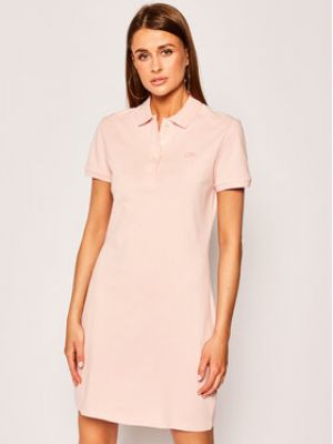 Slim fit mini šaty Lacoste růžové