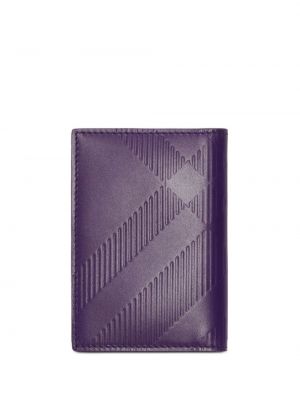 Kostkovaná kožená peněženka Burberry fialová