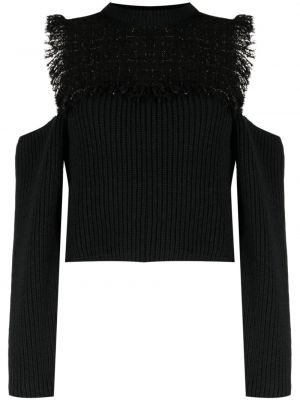 Sweter tweedowy Msgm czarny