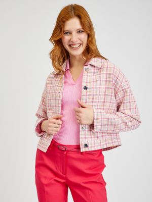Клетчатая куртка Orsay розовая