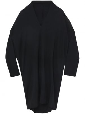Vlněné dlouhé šaty s výstřihem do v Comme Des Garçons Comme Des Garçons černé