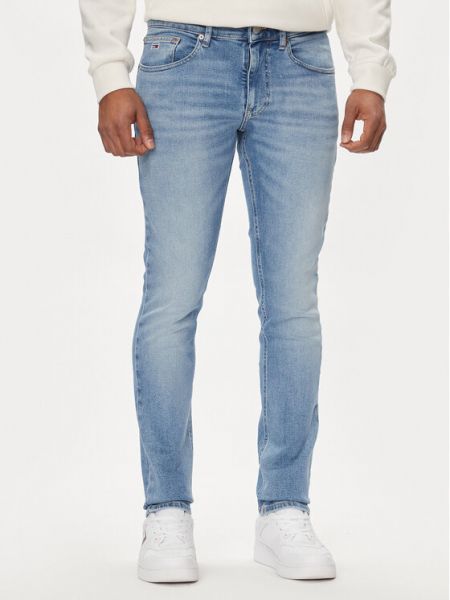 Jeansy skinny slim fit bawełniane Tommy Jeans niebieskie