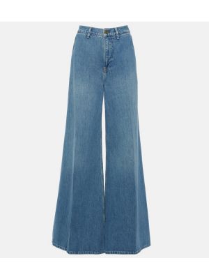Jeans taille haute large Frame bleu