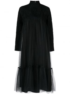 Tylové midi šaty Noir Kei Ninomiya čierna