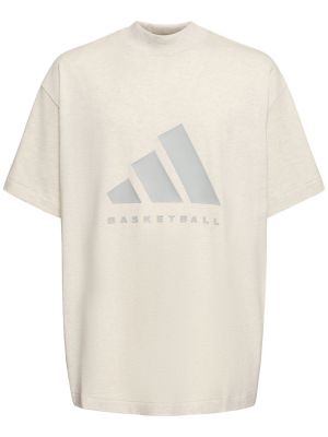 Camiseta de algodón de tela jersey Adidas Originals beige