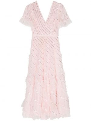 Večerní šaty Needle & Thread růžové