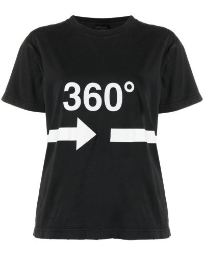 T-shirt aus baumwoll mit print Balenciaga schwarz