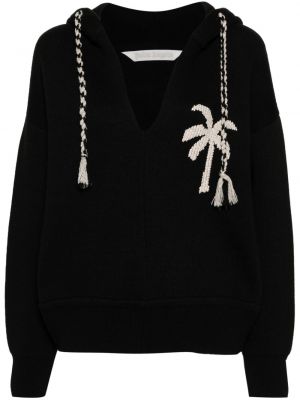 Pletena hoodie s kapuljačom s vezom Palm Angels