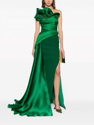 Drapované koktejlové šaty Gaby Charbachy zelené