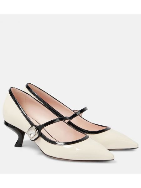 Lack läder mary jane pumps Roger Vivier vit