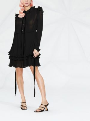 Sukienka midi z falbankami Philipp Plein czarna