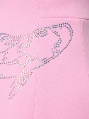 Sukienka mini z kryształkami David Koma różowa