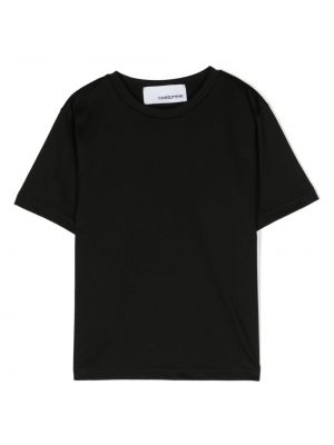 T-shirt di cotone con scollo tondo Costumein nero