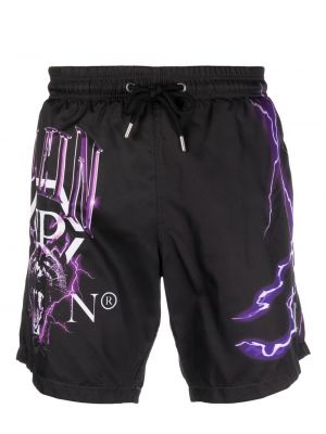 Strand trykt bermudashorts Philipp Plein svart