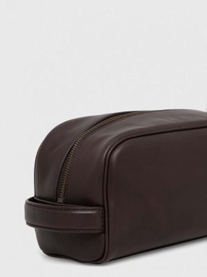 Kožna kozmetička torbica Polo Ralph Lauren smeđa