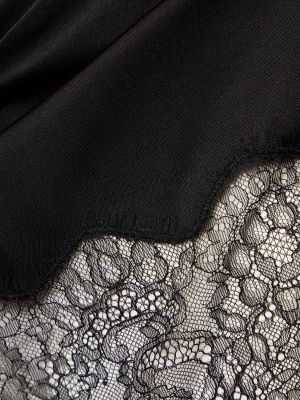 Svilena midi suknja Anine Bing crna