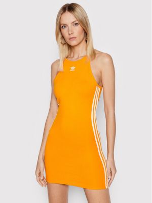 Slim fit priliehavé šaty Adidas oranžová