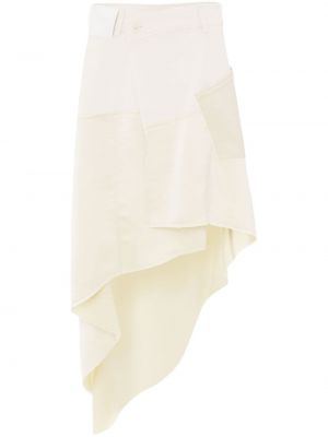 Midi sukně na zip z polyesteru s kapsami Jw Anderson - bílá