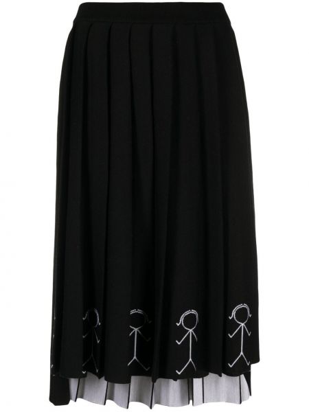 Falda con bordado Thom Browne negro