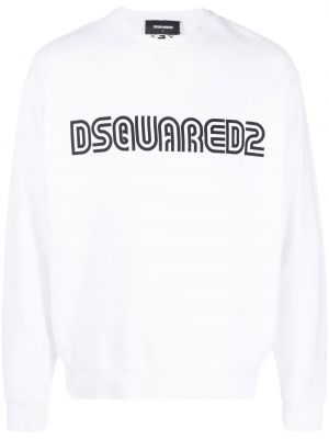 Hanorac din bumbac cu imagine Dsquared2 alb