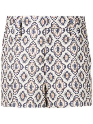 Pantalones cortos con estampado geométrico Prada blanco