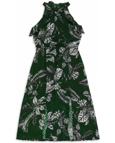 Шифоновое платье мини Marchesa Notte Mini, зеленое