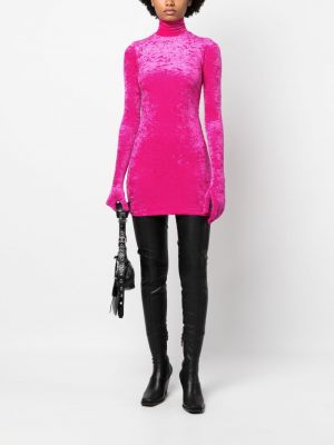 Aksamitna sukienka Vetements różowa